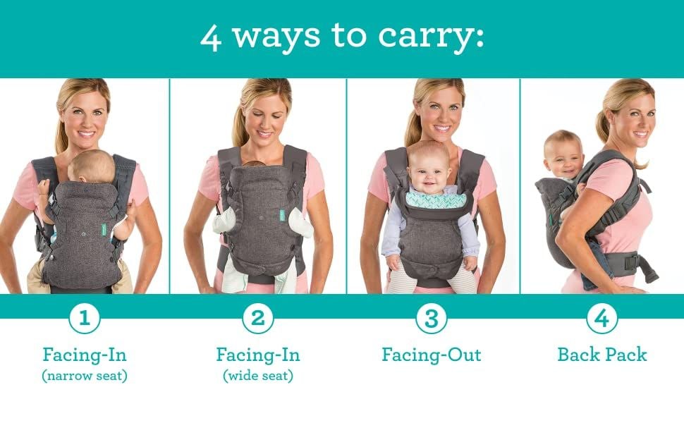 Địu Infantino Flip 4-in-1 Convertible Carrier - Black