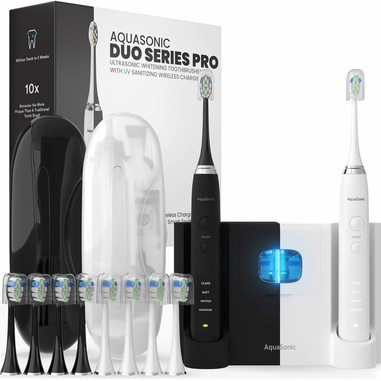 Máy đánh răng AquaSonic DUO PRO - Dual Handle Ultra Whitening