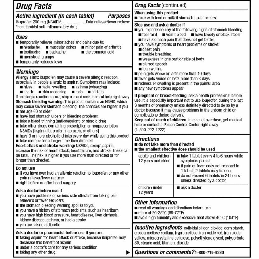 Viên nén giảm đau giảm sốt Basic Care Ibuprofen Tablets