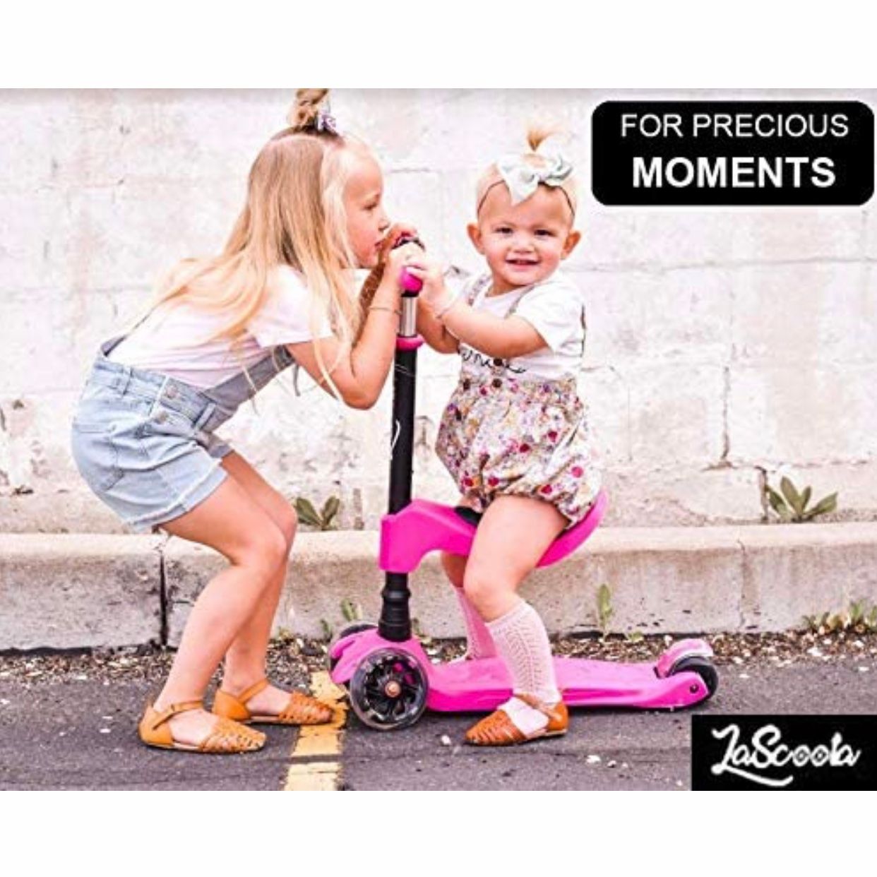 Xe Lascoota 2-in-1 Kick Scooter with Removable Seat Great