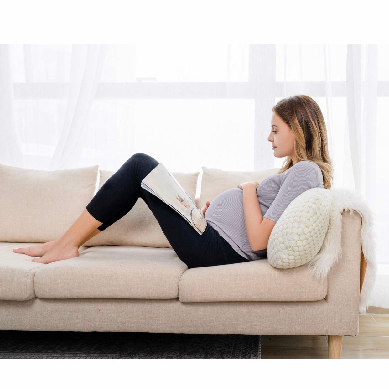 Gối nằm cho mẹ QUEEN ROSE Pregnancy Pillow with Bamboo Cover