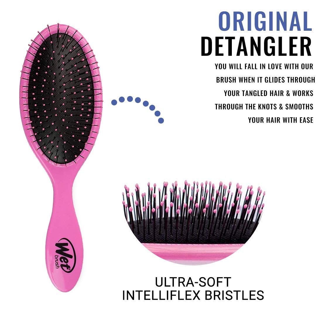 Lược chống rối Wet Brush Original Detangler Hair Brush - Pink (Pack of 3) - Exclusive Ultra-soft IntelliFlex Bristles
