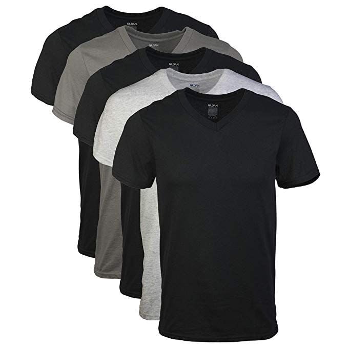 Set 5 Áo Gildan Men's Assorted V-Neck T-Shirts