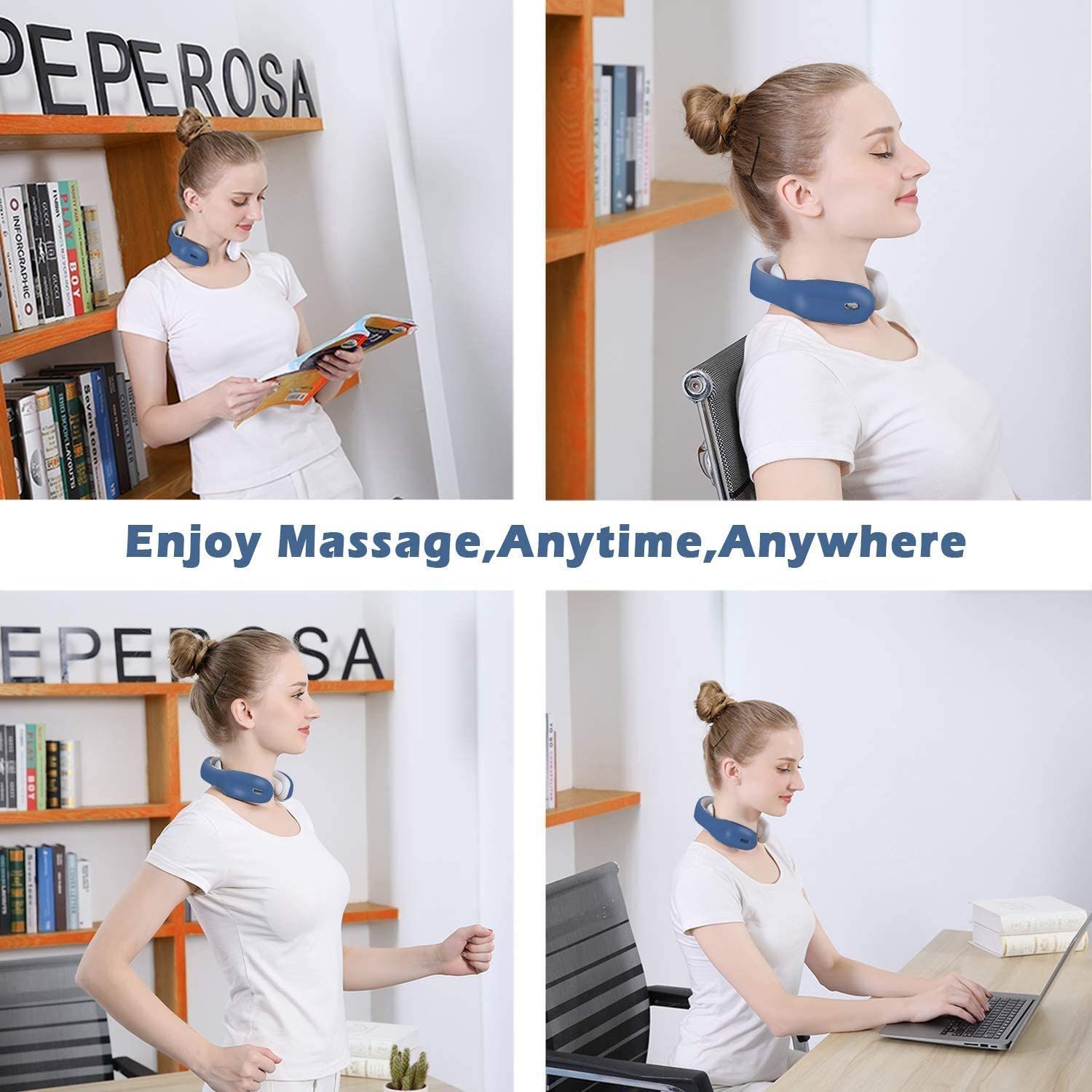 Máy mát xa cổ Neck Massager with Heat,Intelligent Wireless Portable 4D Neck Massage Equipment