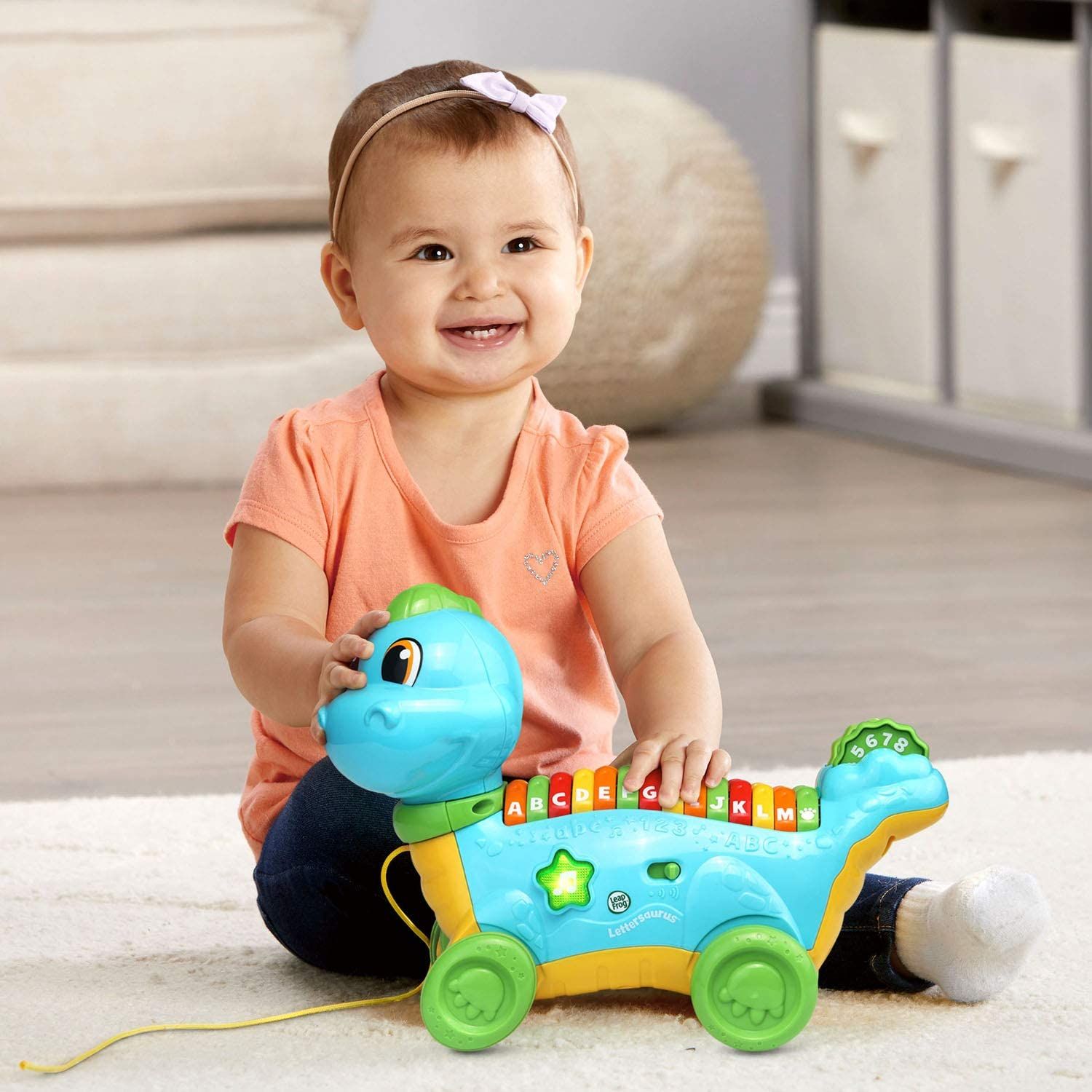 Đàn chữ cái ABC LeapFrog Lettersaurus Alphabet Pull Toy, Teal
