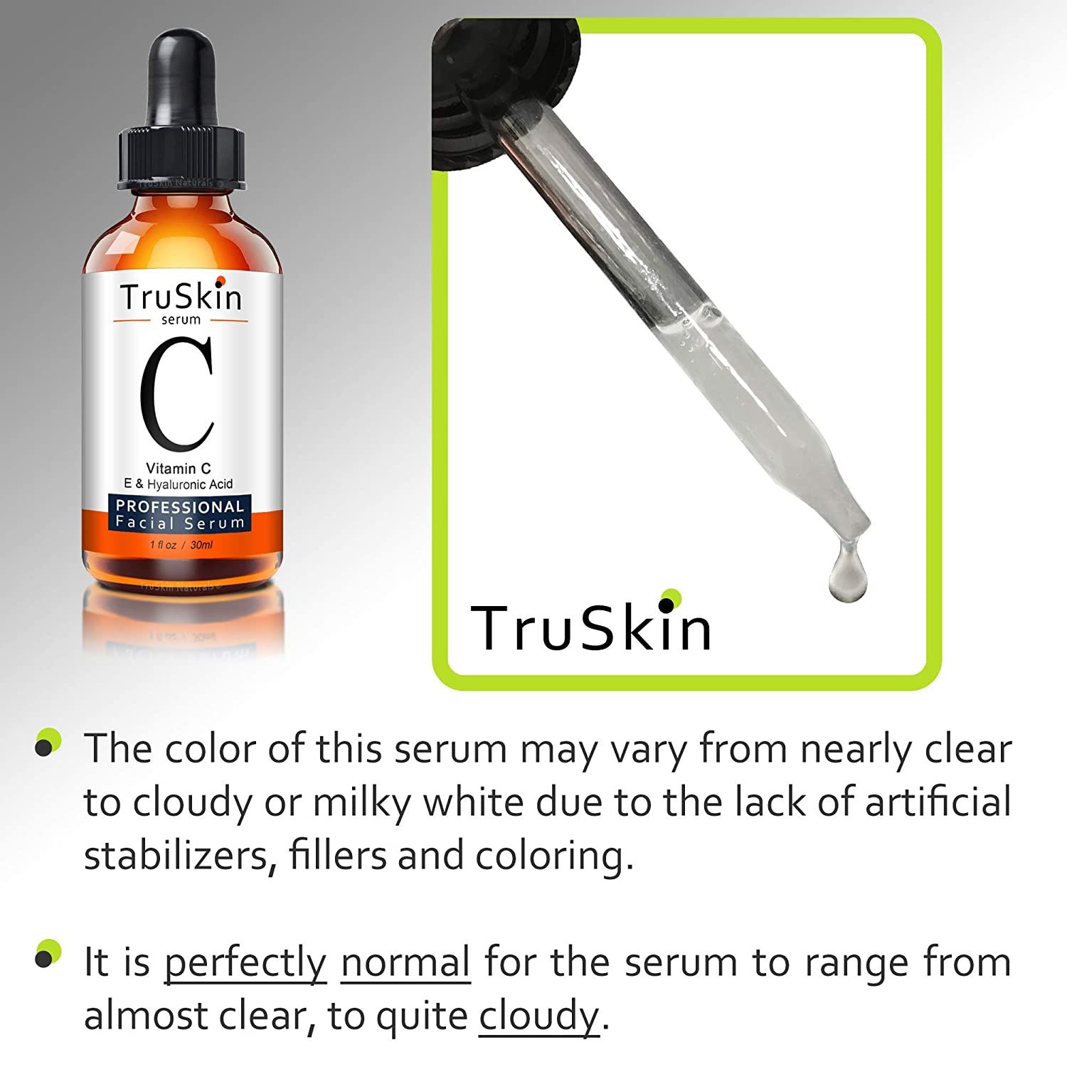 TruSkin Vitamin C Serum for Face with Hyaluronic Acid, Vitamin E, Witch Hazel, 1 fl oz