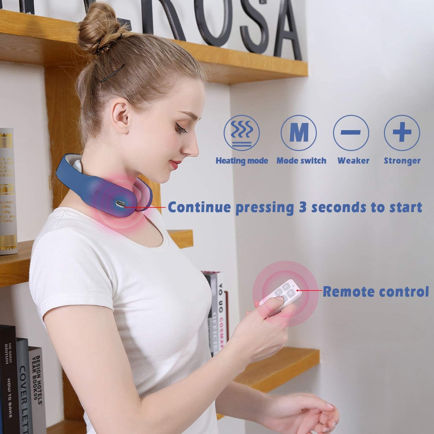 Máy mát xa cổ Neck Massager with Heat,Intelligent Wireless Portable 4D Neck Massage Equipment