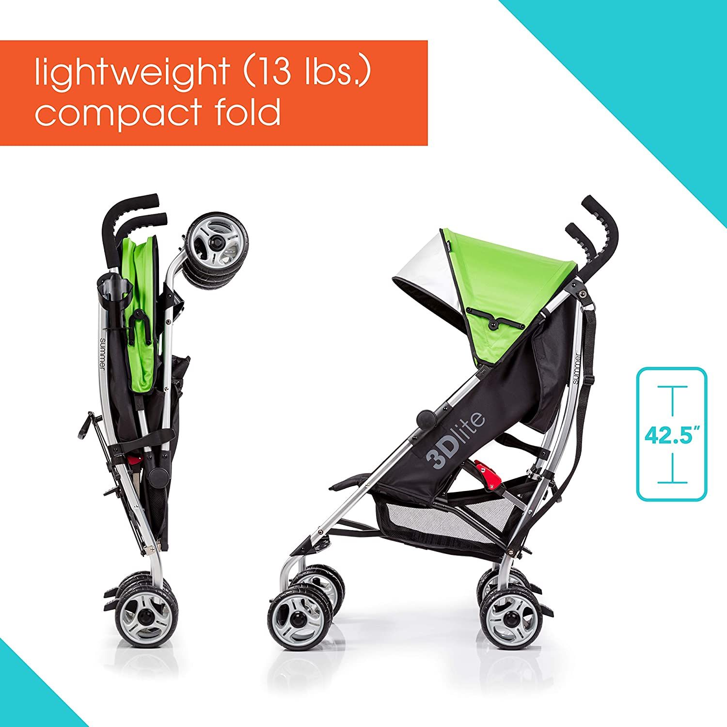 Xe đẩy Summer 3Dlite Convenience Stroller, Green