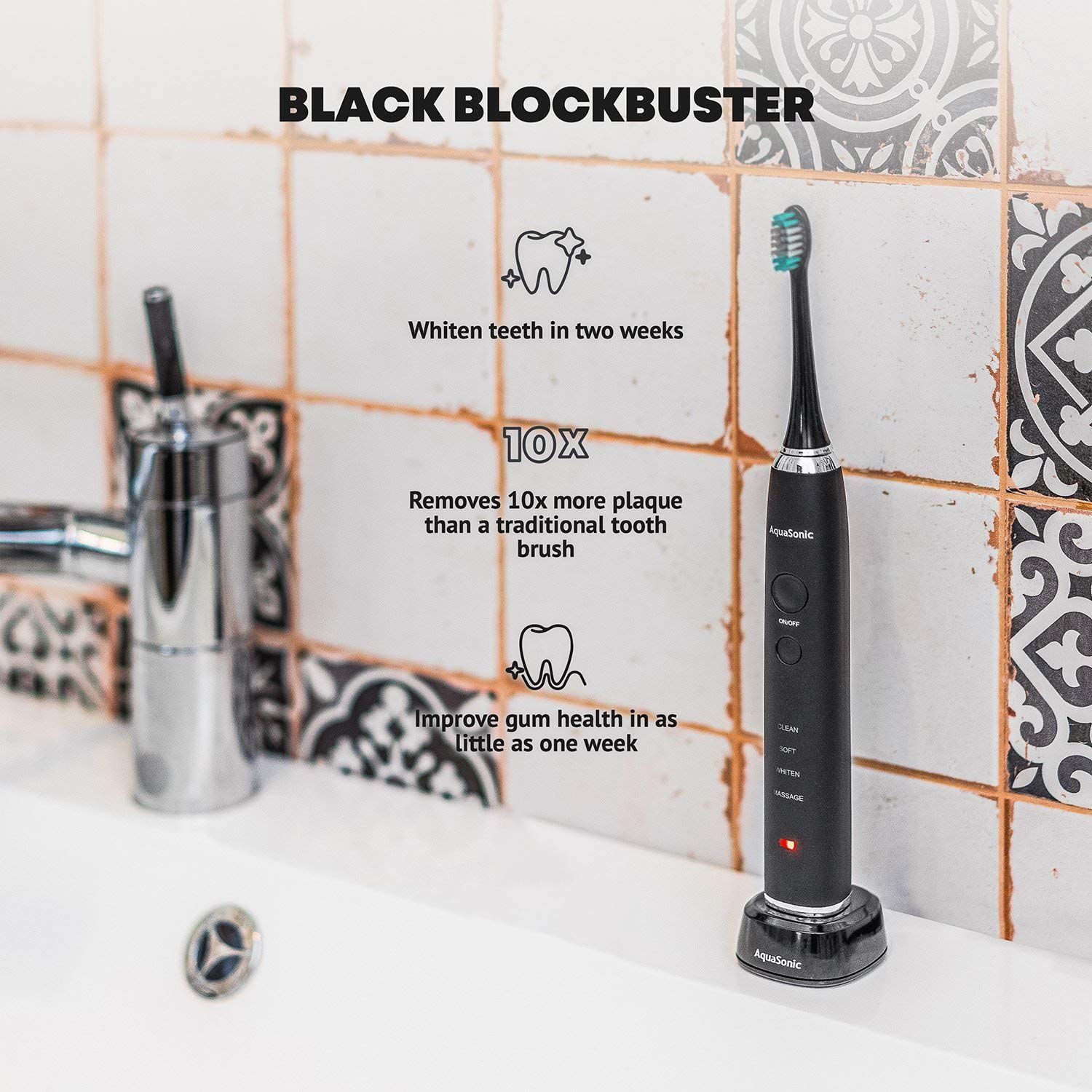 Máy đánh răng làm trắng AquaSonic Black Series Ultra Whitening Toothbrush
