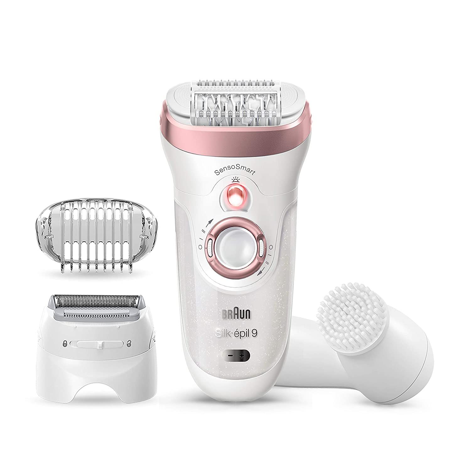 Máy cạo lông dành cho nữ Braun Epilator for Women, Silk-épil 9 9-880 for Hair Removal, Wet & Dry, Facial Cleansing Brush, Women Shaver & Trimmer, Cordless, Rechargeable