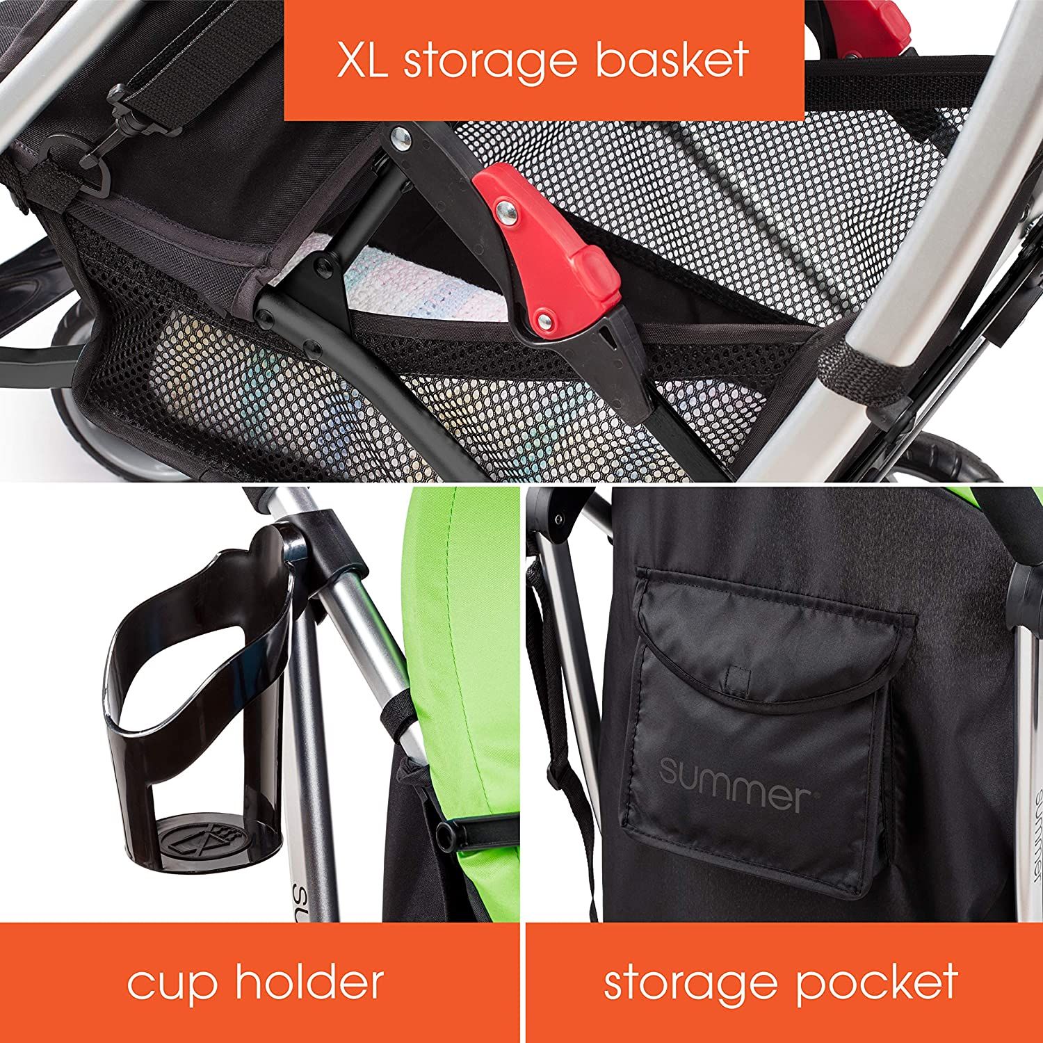 Xe đẩy Summer 3Dlite Convenience Stroller, Green