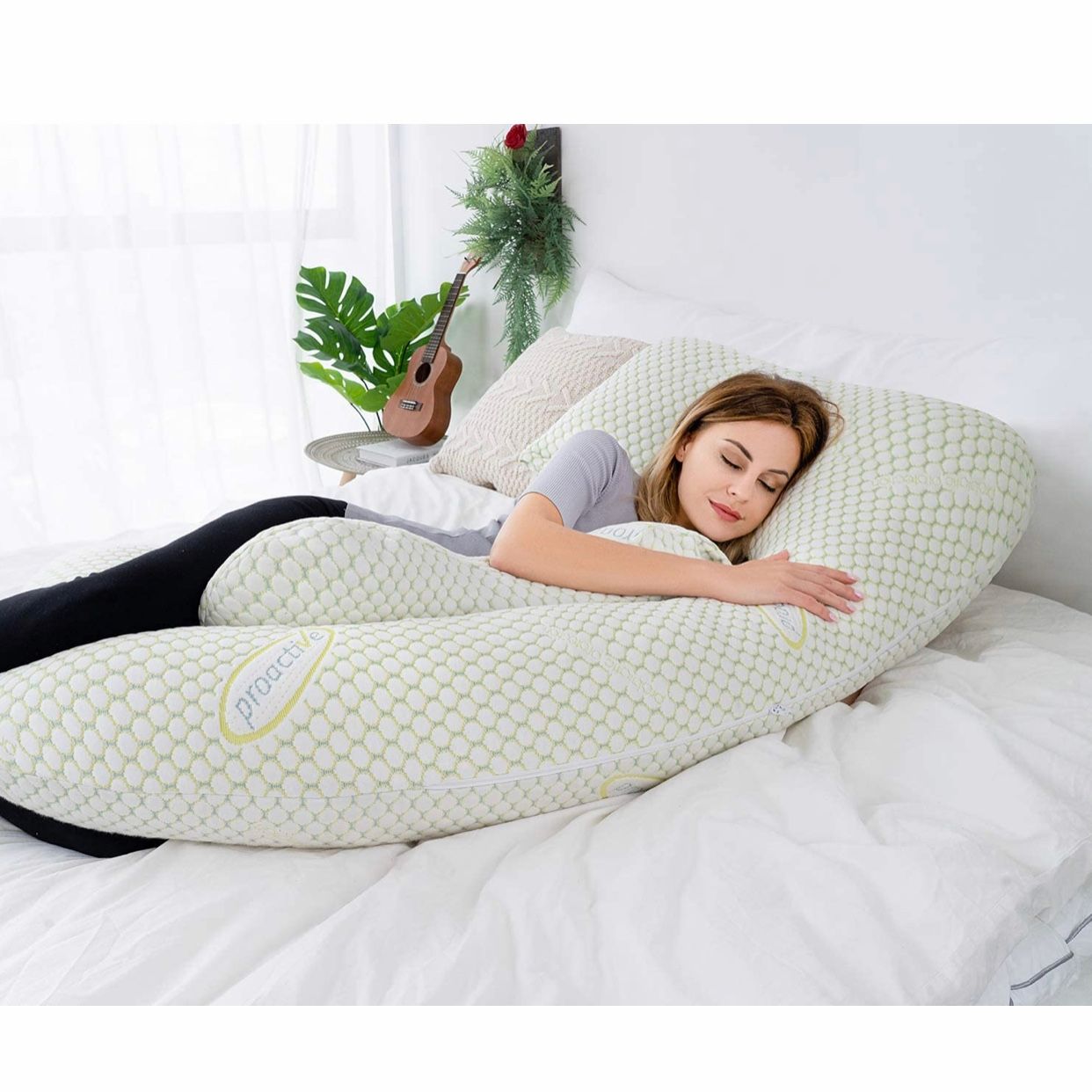 Gối nằm cho mẹ QUEEN ROSE Pregnancy Pillow with Bamboo Cover