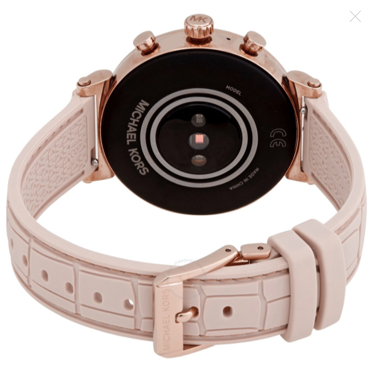 Đồng hồ unisex Michael Kors Access Gen 4 Sofie Rose Gold-tone and Embossed Silicone Smartwatch