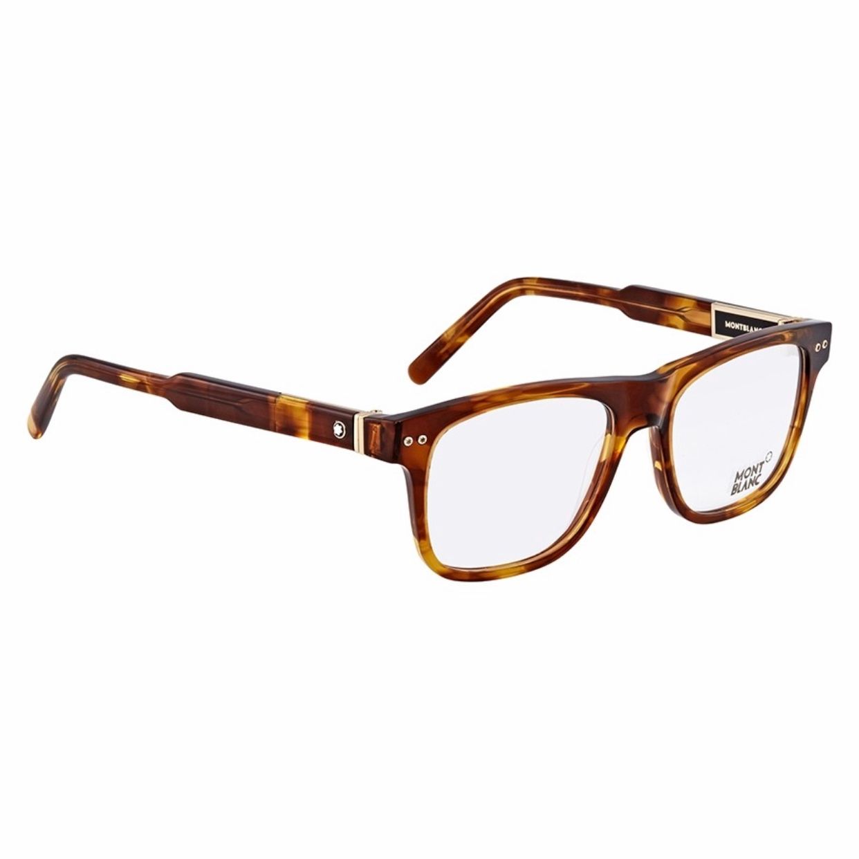 Kính nam Montblanc Dark Havana Men's Rectangle Eyeglasses
