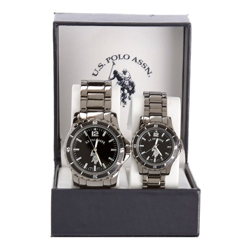 Đồng hồ cặp His & Hers Gunmetal Sport Bezel Dress