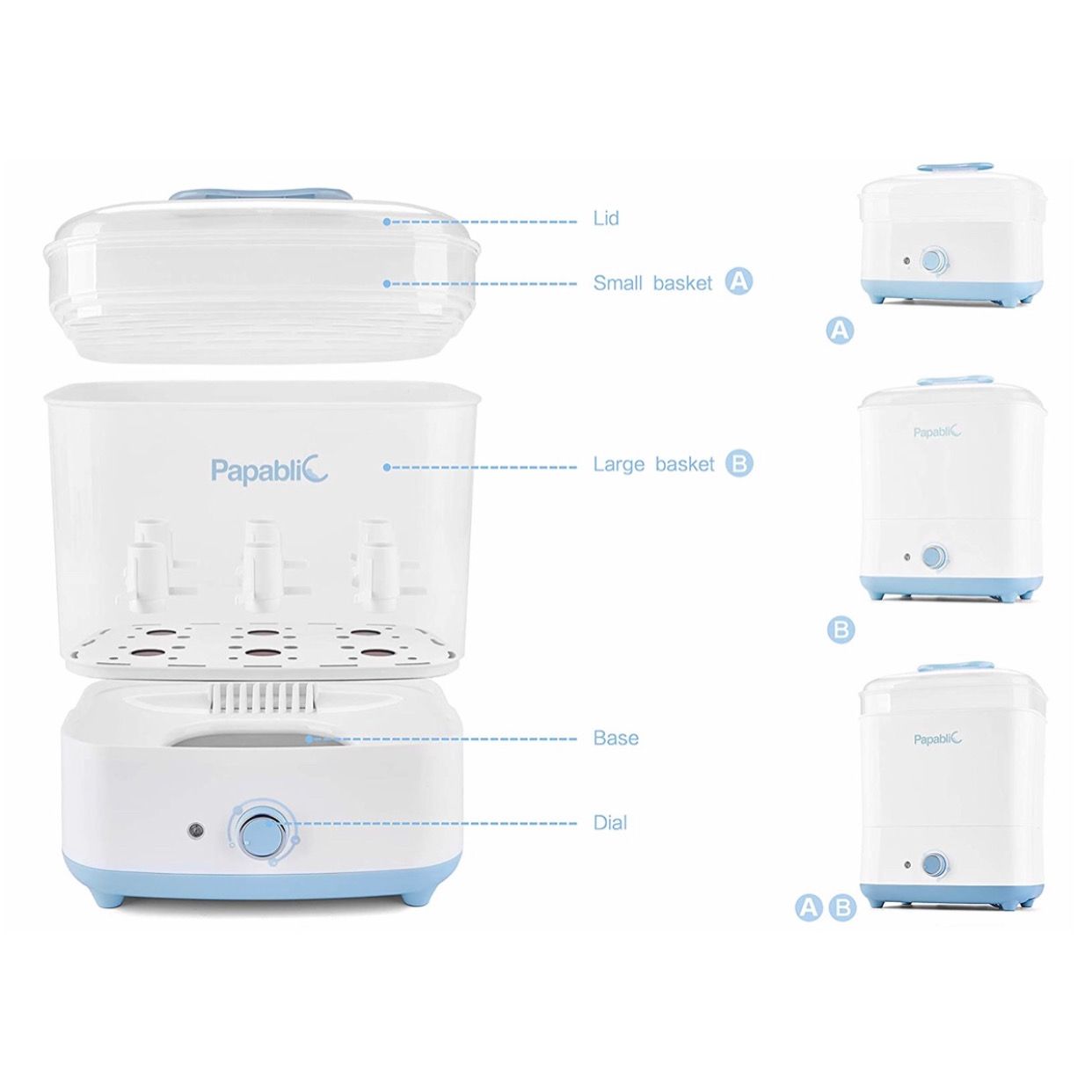 Máy tiệt trùng và sấy khô bình sữa Papablic Baby Bottle Electric Steam