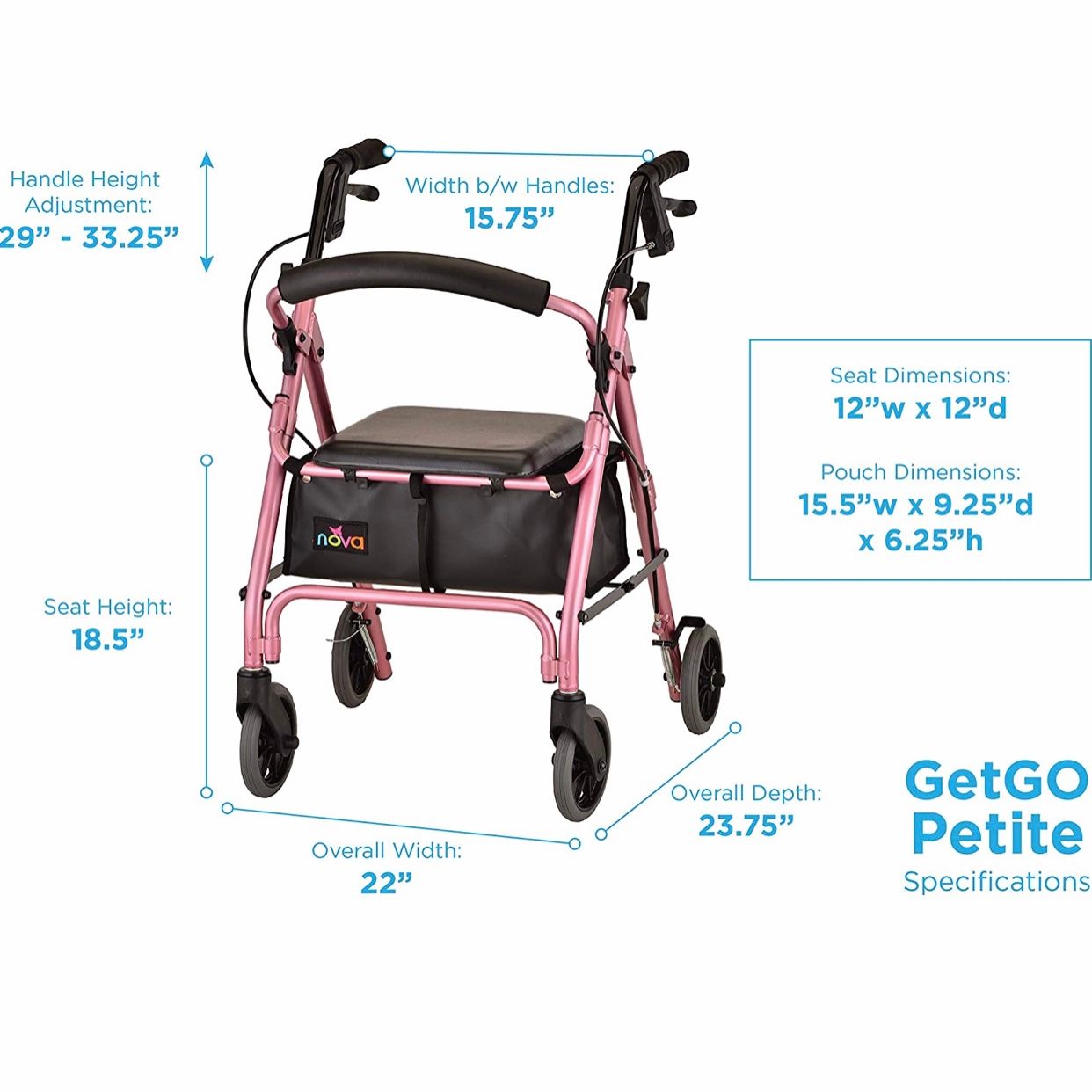 Xe lăn NOVA GetGo Petite Rollator Walker