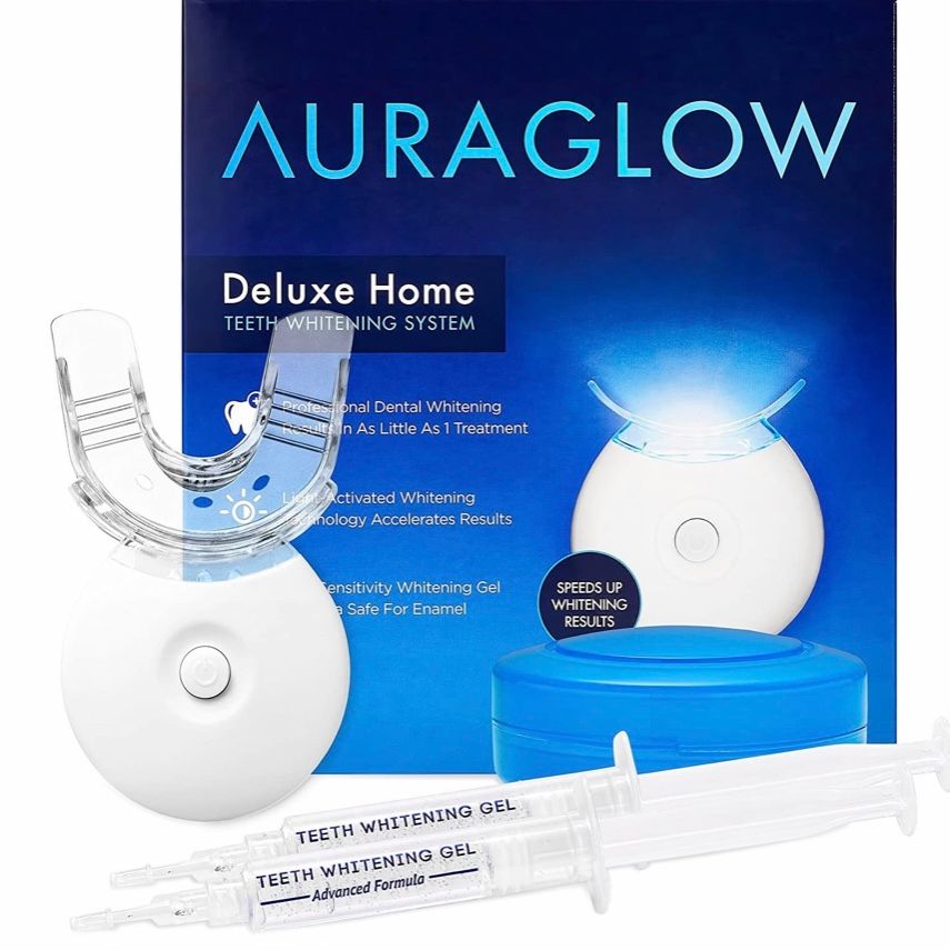 Máy làm trắng răng AuraGlow Teeth Whitening Kit LED Light