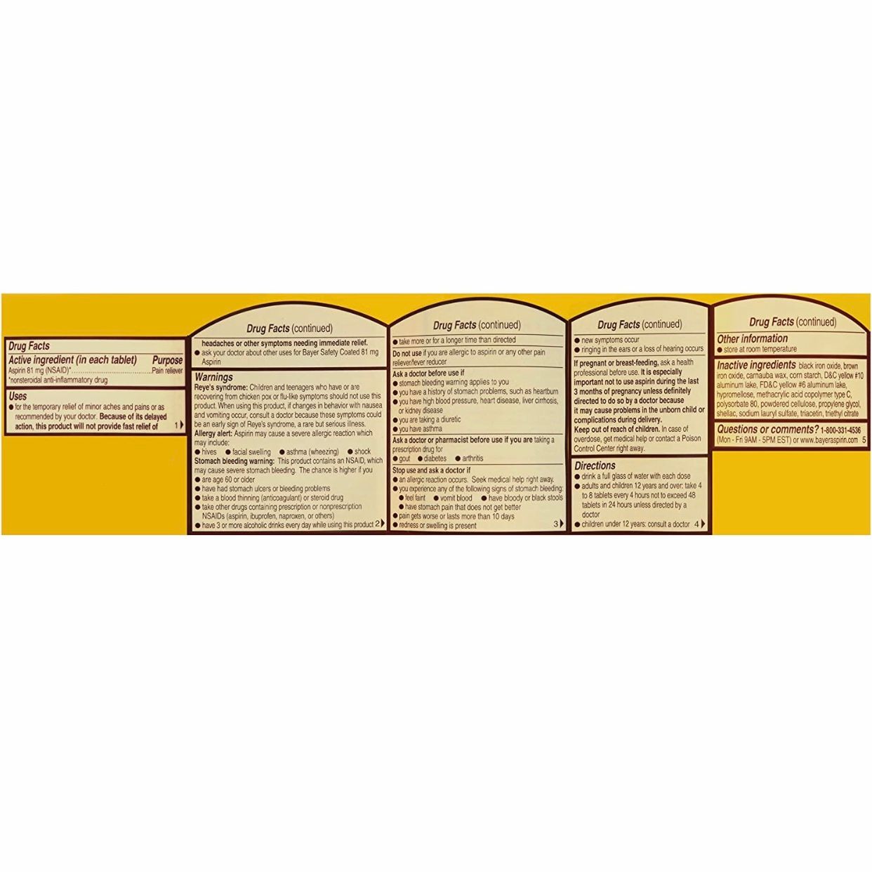 Viên nén giảm đau Aspirin Regimen Bayer Enteric Coated Tablets