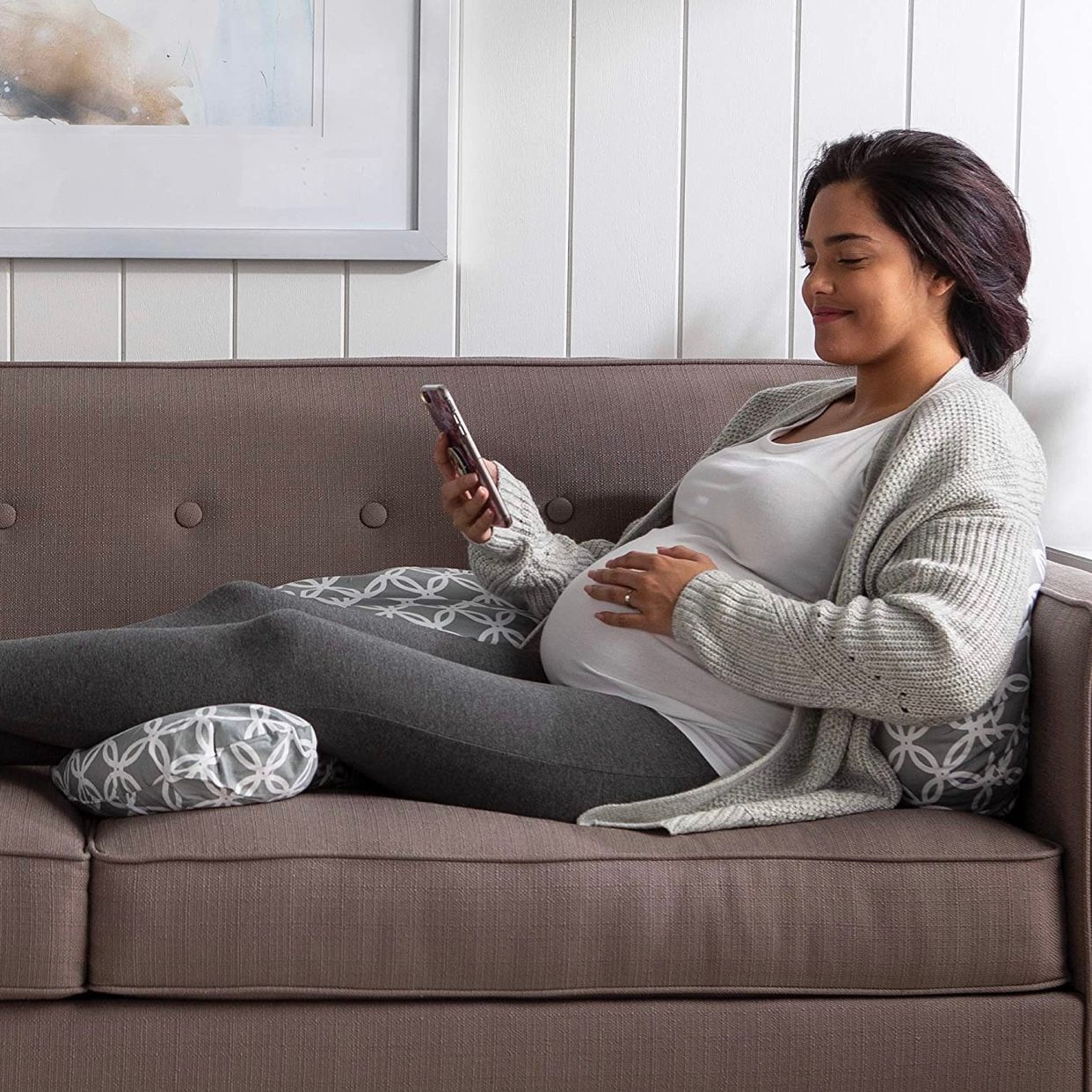 Gối nằm cho mẹ Boppy Slipcovered Total Body Pregnancy Pillow