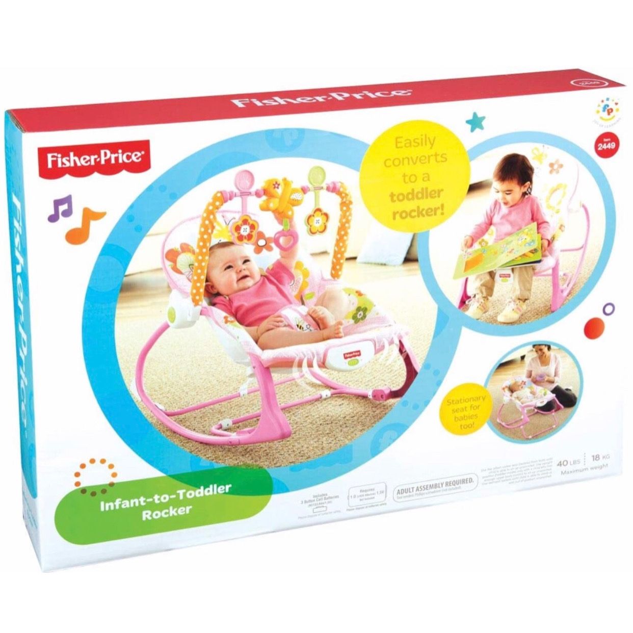 Ghế thông minh cho bé Fisher-Price Infant-to-Toddler Rocker