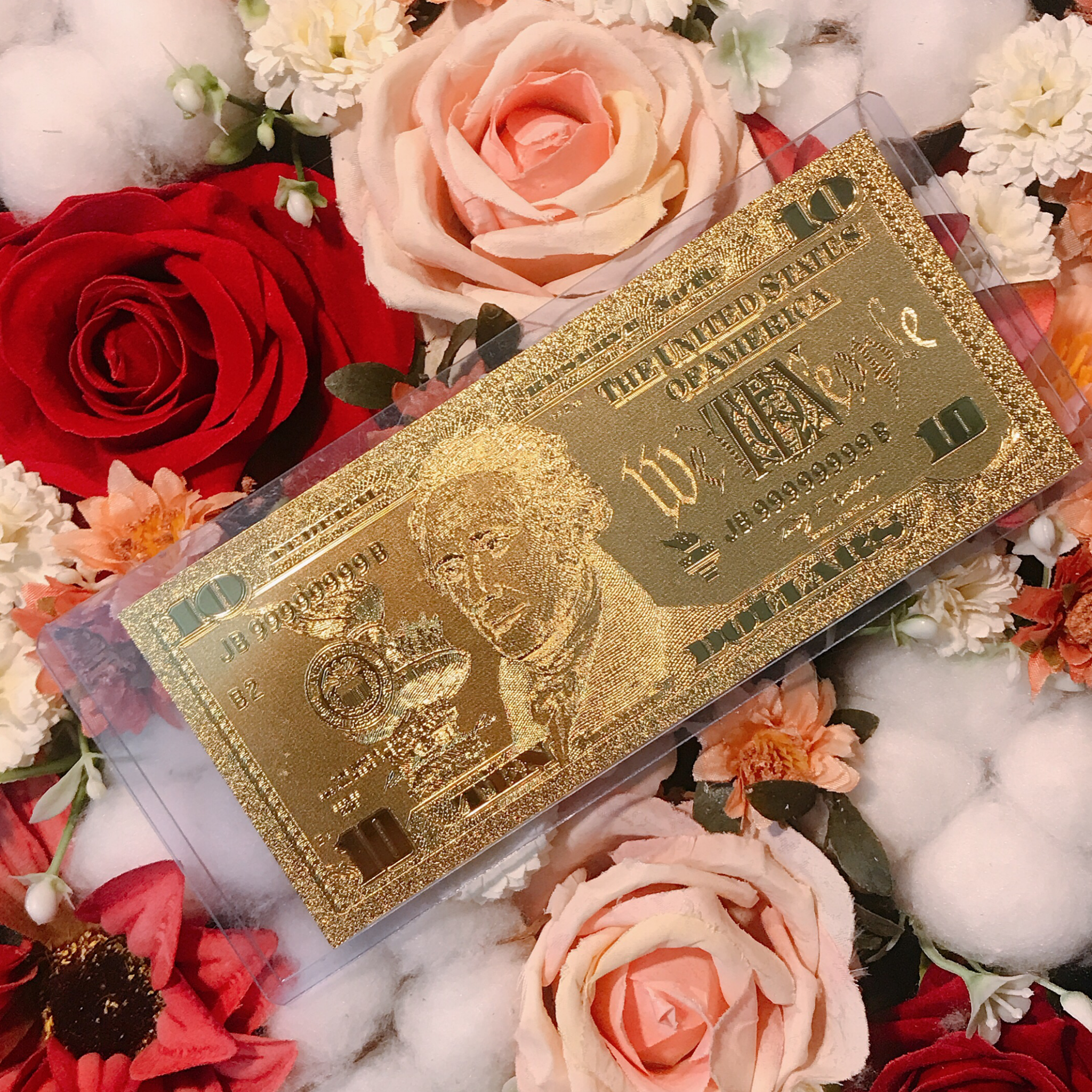 Tiền 10USD Vàng Lá 24K Mang Lại May Mắn Tài Lộc