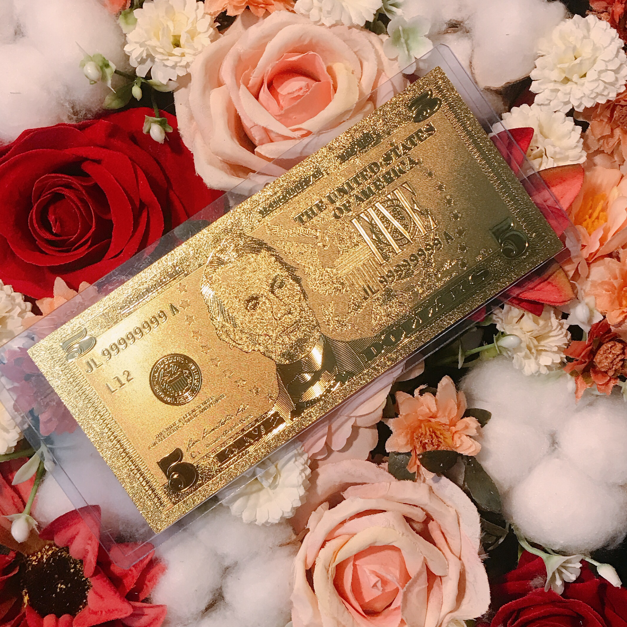 Tiền 5USD Vàng Lá 24K Mang Lại May Mắn Tài Lộc