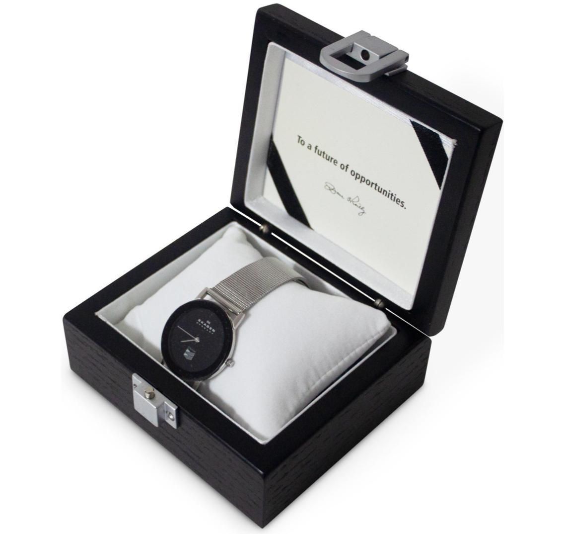 Đồng hồ unisex Skagen Ultra Slim Black Dial Stainless Steel