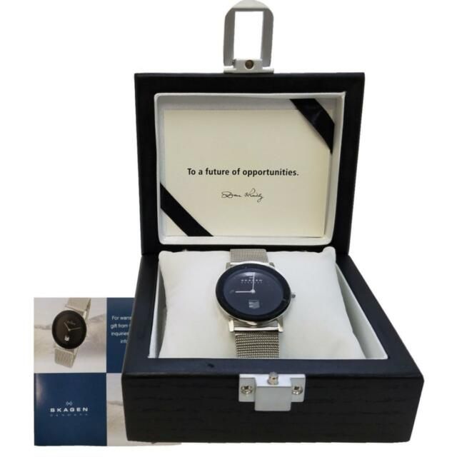 Đồng hồ unisex Skagen Ultra Slim Black Dial Stainless Steel
