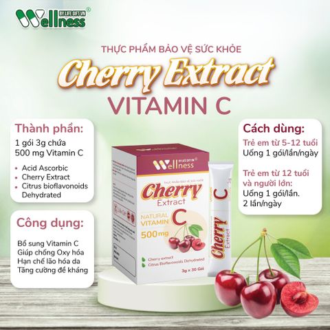  Thực phẩm bảo vệ sức khỏe Cherry Extract bổ sung Vitamin C 