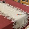 Khăn trải bàn Equilhome (40cmx260cm) khăn runner, chất liệu linen phối ren màu be sang trọng, trang nhã, thích hợp dùng cho phòng ăn, phòng khách, các bữa tiệc - EQ857