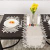 Khăn trải bàn Equilhome (40cmx260cm) khăn runner, chất liệu linen phối ren màu be sang trọng, trang nhã, thích hợp dùng cho phòng ăn, phòng khách, các bữa tiệc - EQ857