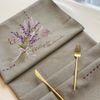 Khăn trải bàn runner Equilhome chất liệu sợi tổng hợp thêu hoa lavender 40x140 - EQ1635