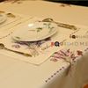 Khăn trải bàn ăn Equilhome hình chữ nhật, chất liệu sợi tổng hợp thêu hoa lavender 130x180 - EQ1635