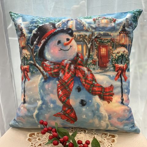  Vỏ gối Noel đẹp, in 3D tuyết rơi nhập khẩu - size 45x45 