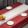 Khăn trải bàn runner Linen phối ren 40x220 - DA555