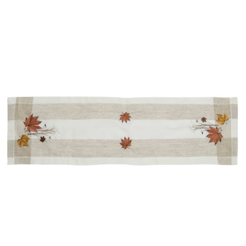 Khăn trải bàn Equilhome (40cmx140cm) khăn runner, chất liệu sợi tổng hợp thêu hình lá phong, thiết kế tinh tế, đơn giản, chống nhăn, giảm bám bẩn thích hợp dùng cho phòng ăn, phòng khách, các bữa tiệc - EQ1655