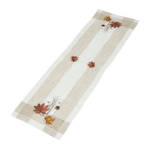  Khăn trải bàn Equilhome (40cmx140cm) khăn runner, chất liệu sợi tổng hợp thêu hình lá phong, thiết kế tinh tế, đơn giản, chống nhăn, giảm bám bẩn thích hợp dùng cho phòng ăn, phòng khách, các bữa tiệc - EQ1655 