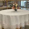 Khăn trải bàn ăn Equilhome hình tròn Linen phối ren 150rd - DA555