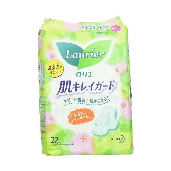 Kết quả hình ảnh cho Set 2 gói băng vệ sinh ngày Laurier có cánh (22 miếng/gói)