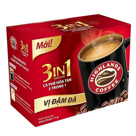  Cà phê hòa tan Highlands Coffee 3 trong 1 hộp 340g (20gói x 17g) 