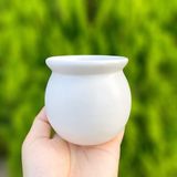  Chậu sứ miệng loe mini 8x9.5cm - Trơn 