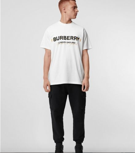 BURBERRY Double Logo Print Cotton T-shirt (1:1)