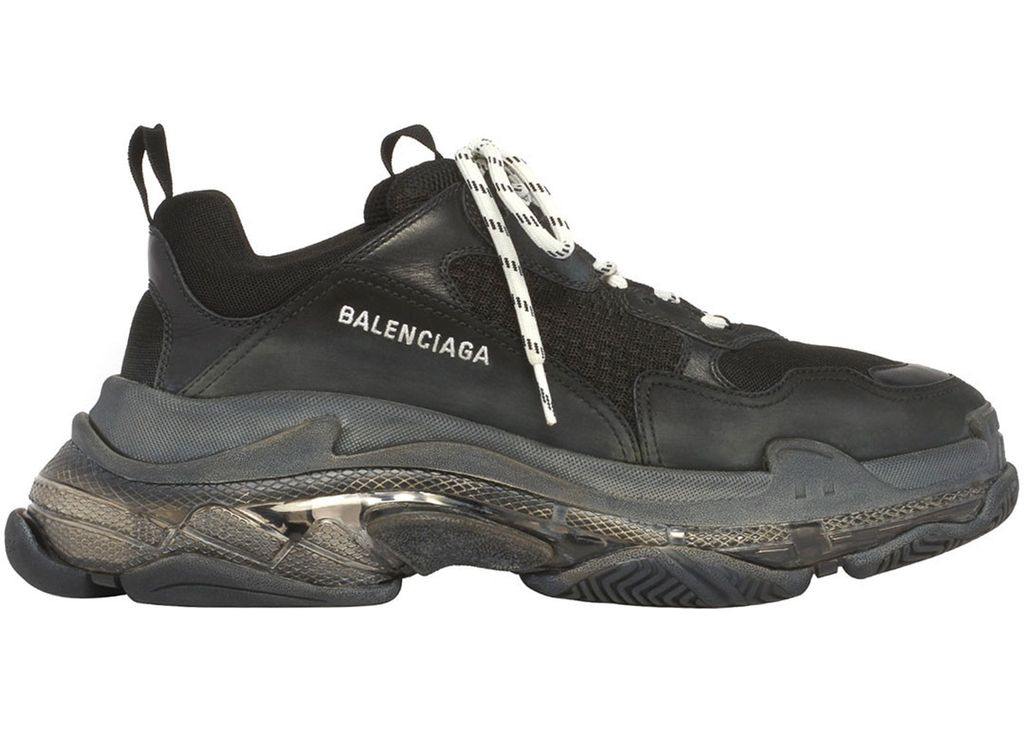 BALENCIAGA TRIPLE S CLEAR SOLE TRAINERS BLACK (PK)