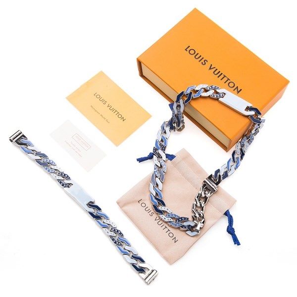 CUBAN CHAIN NECKLACE Monogram pattern LV