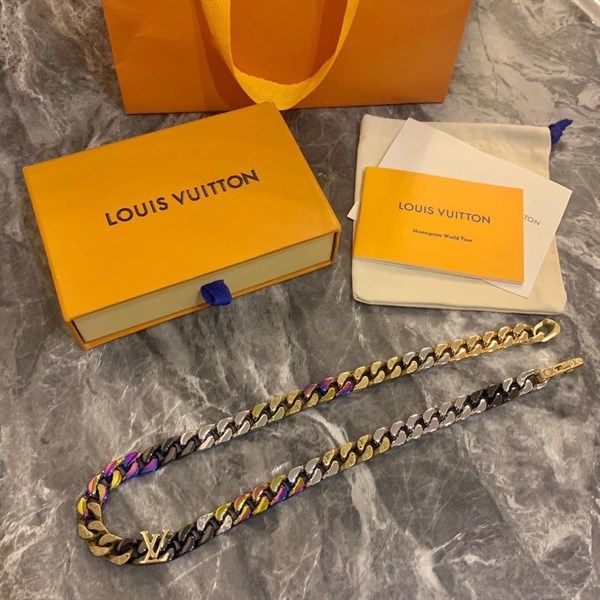 Chain Links Patches Necklace Rainbow LV