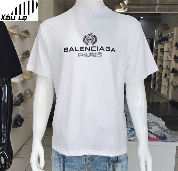 Balenciaga White Paris Laurel Regular T-Shirt (1:1)