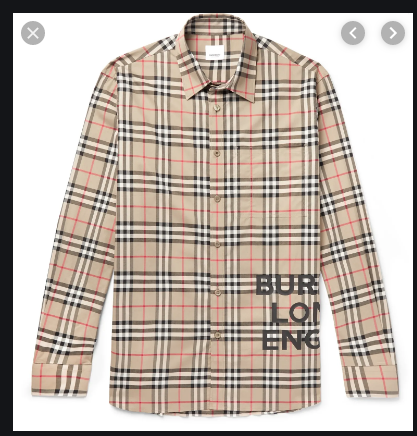 Logo-Print Checked Cotton-Poplin Shirt (REP AA)