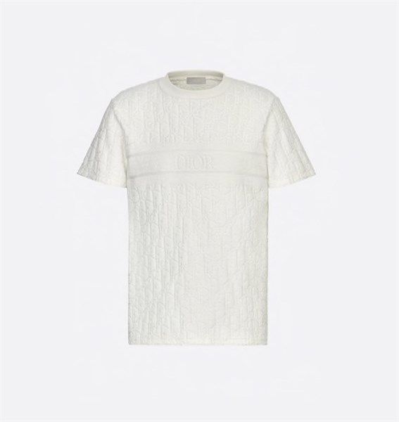 OFF-WHITE DIOR OBLIQUE COTTON TERRY JACQUARD T-SHIRT (1:1)