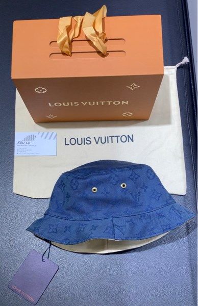 Louis Vuitton Virgil Abloh LV Monogram Denim Bucket Hat Blue